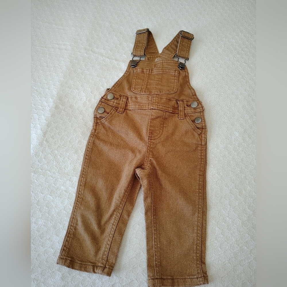 Wonder Nation Tan Overalls with Adjustable Straps Size 12 M